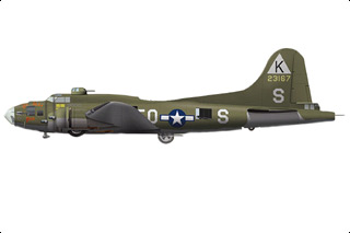 B-17F Flying Fortress Diecast Model, USAAF 379th BG, 527th BS, #42-3167 Ye Olde Pub - AUG PRE-ORDER